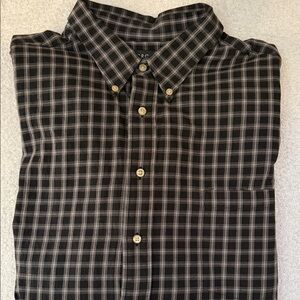 Y2K VTG George Plaid Button Down Long Sleeve Shirt Classic Office Casual Grunge
